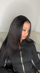Kinky Straight Black HD Lace Wig